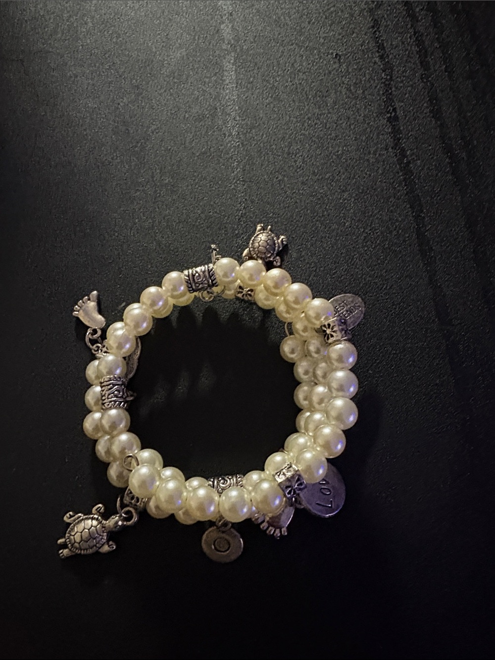 Classic Pearl Charm Stretch Bracelet - Ivory Pearls